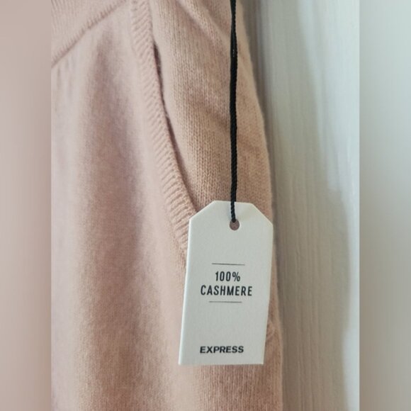 NWT Express 100% Cashmere Super High Waisted Joggers Pink Size Large - Picture 6 of 10